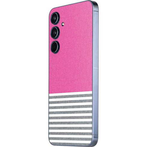 Pink and Grey Stripes Galaxy A36 5G Skin